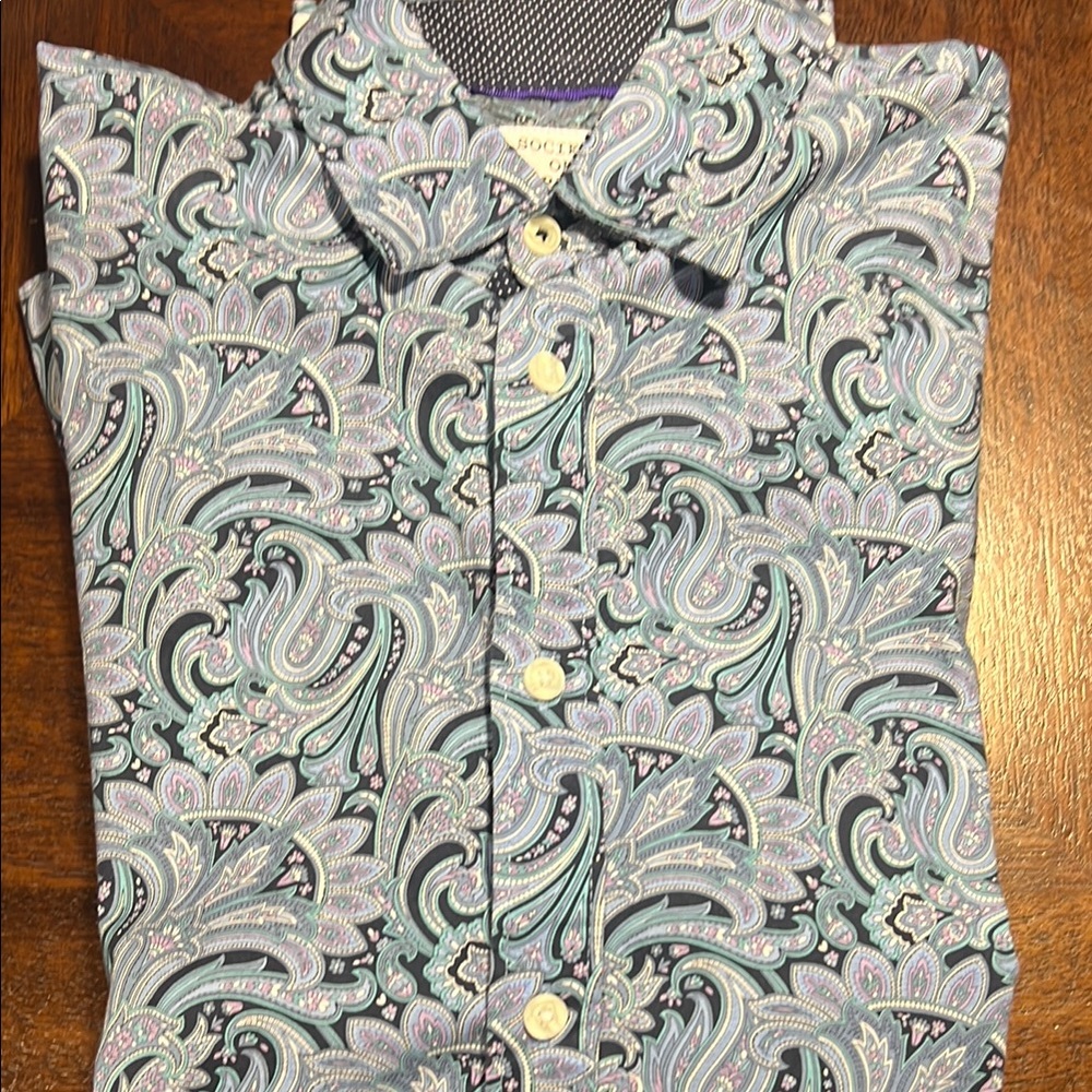 Men's Society of Threads Paisley long sleeve Shirt - Blue and Purple